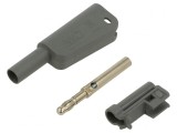 Conector Banană 4mm Gri Izolat 1kV 19A