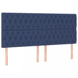 Tablii de pat, 4 buc, albastru, 90x7x78/88 cm, textil