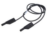 Cablu de măsurare Hirschmann T&amp;M 16A 1m cu izolație și soclu axial 4mm negru