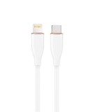 CABLU alimentare si date GEMBIRD, pt. smartphone, USB 2.0 Type-C (T) la Lightning (T), 20W, 1.5m, protectie silicon, alb, &quot;CC-USB2S-CM8PM-1.5M-W&quot; (tim