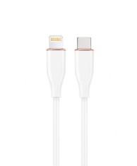 CABLU alimentare si date GEMBIRD, pt. smartphone, USB 2.0 Type-C (T) la Lightning (T), 20W, 1.5m, protectie silicon, alb, &quot;CC-USB2S-CM8PM-1.5M-W&quot; (tim