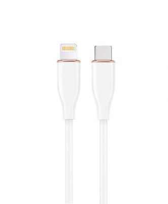 CABLU alimentare si date GEMBIRD, pt. smartphone, USB 2.0 Type-C (T) la Lightning (T), 20W, 1.5m, protectie silicon, alb, &amp;quot;CC-USB2S-CM8PM-1.5M-W&amp;quot; (tim foto