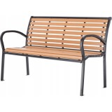 Banca de gradina, spatar plastic, structura otel, 125x60x80 cm, Daria