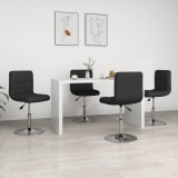 vidaXL Scaune de sufragerie, 4 buc., negru, piele ecologică