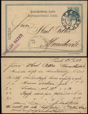 Austria 1903 Postal History Rare Old postcard postal stationery Pisek D.615 foto