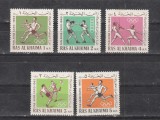 A12 S6 10 - Timbre foarte vechi - Ras Al Khaima - Pan Arabe Cairo 1965, Sport, Nestampilat