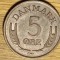 Danemarca - moneda de colectie bronz - 5 ore 1963 - absout superba !