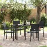 vidaXL Set de masă pentru grădină 5 pcs Negru Rattan poli 3379081