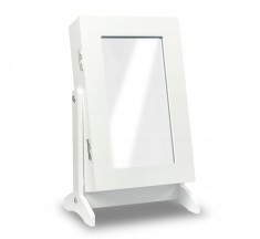 Dulapior de toaleta cu oglinda si spatiu de depozitare bijuterii, 21x36x15cm, alb Household NewTrend