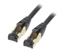 Patch Cord S/FTP Cat 8 LSZH Negru 10m 27AWG