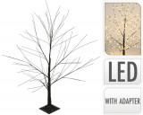 Decoratiune luminoasa Tree, H120 cm, metal/plastic, negru, Excellent Houseware