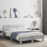 Cumpara ieftin Cadru de pat cu tăblie gri beton 120x190 cm lemn prelucrat