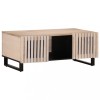 Masuta cafea Gossi, 100x55x40 cm, lemn masiv mango, alb, 2 usi, 3 compartimente, dreptunghiulara