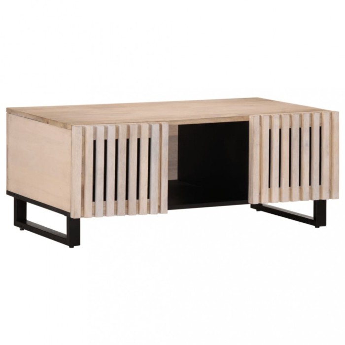 Gossi masuta de cafea, alb, 100x55x40 cm, lemn masiv de mango