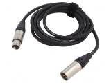 Cablu XLR 3pin Masculin-Feminin 3m Negru