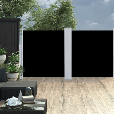 vidaXL Copertină laterală retractabilă, negru, 120 x 600 cm 48448 foto