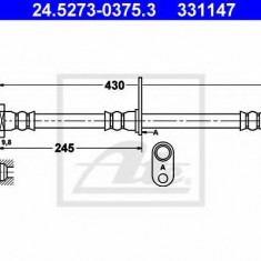 Conducta / cablu frana SUZUKI SX4 (EY, GY) (2006 - 2016) ATE 24.5273-0375.3