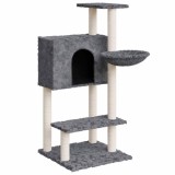Cumpara ieftin Ansamblu pisici, stalpi din funie sisal, gri inchis, 108,5 cm