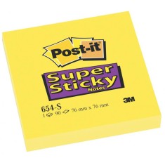 Notite adezive galbene Super Sticky Post-It 76 mm x 76 mm 90 file/cub 3M