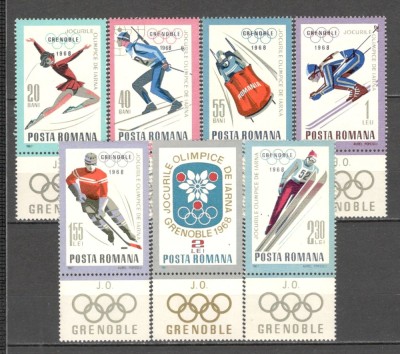 Romania.1967 Olimpiada de iarna GRENOBLE-cu vigneta XR.552 foto