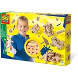 Set creativ de constructie din lemn - Set tamplarie, SES Creative