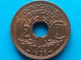 INDOCHINA FRANCEZA - &frac12; CENTIMES 1938