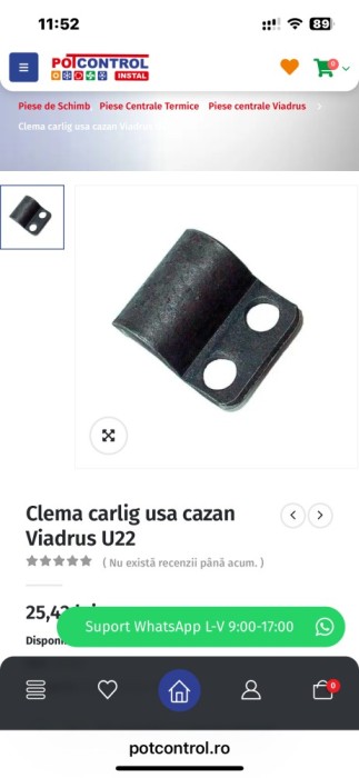 Cumpăr clemă c&acirc;rlig ușă cazan