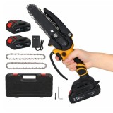 Fierăstrău mini cu lanț, 36V, DEPOX&reg;, 2 acumulatori, 2 lanțuri, LED, negru/galben