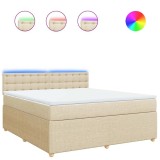 Cumpara ieftin Pat continental cu saltea, crem, 180x200 cm, textil