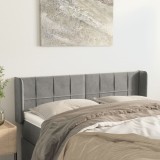 VidaXL Tăblie de pat cu aripioare gri deschis 147x16x78/88 cm catifea 3118816