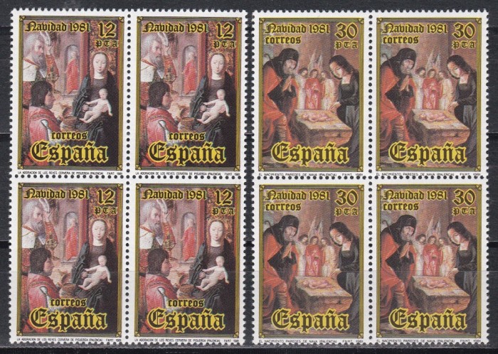 Spania 1981 - Crăciun, Bloc de 4, MNH