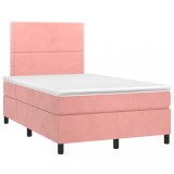Cumpara ieftin Pat box spring cu saltea, negru, 120x190 cm, catifea