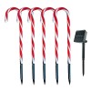 Decoratiune luminoasa pentru Craciun cu 5 Acadele Baston prin incarcare solara, Oem