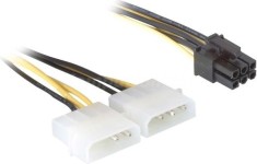 CABLU alimentare GEMBIRD, adaptor Molex la PCI-E, 2 x Molex la 1 x 6 pin PCI-E, &quot;CC-PSU-6&quot; (timbru verde 0.08 lei)