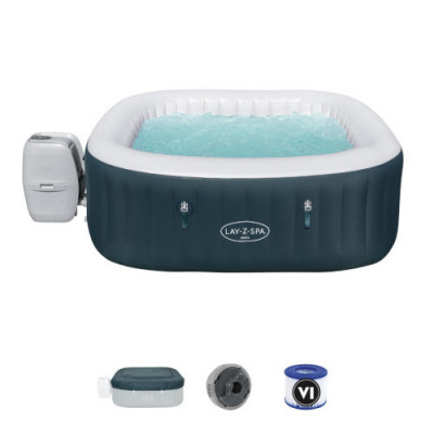 Piscina Patrata Jacuzzi Lay-Z-Spa Bestway BW SPA 132x132/180x180x66cm, 60015 foto