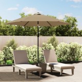 VidaXL Umbrelă de soare de exterior, st&acirc;lp metalic, 300 cm, gri taupe