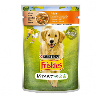 FRISKIES Adult VitaFit pouch with chicken and carrot in juice 100 g foto