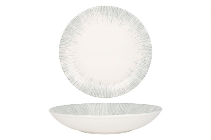 Bonna Farfurie ad&acirc;ncă - Iris - Porţelan - 25 cm 1300 cc - set de 6