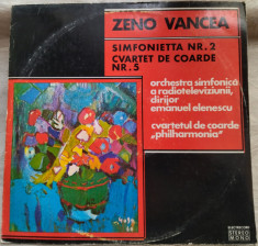 DISC LP: ZENO VANCEA - SIMFONIETTA 2/ CVARTET DE COARDE 5 (STM-ECE 01077 / 1975) foto