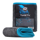 Prosop Auto Microfibra K2 Twisty Pro 600GSM 40x60cm Gri, Uscare &amp; Lustruire, Interior/Exterior, Universal