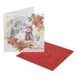Felicitare de Craciun cu Om de Zapada, 15x15cm, cu Plic, CMCLASS