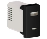 Priza USB tip A+C 1M 5V 3A Flexo Himel negru mat