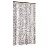 Cumpara ieftin Perdea pentru insecte, gri taupe si alb, 118x220 cm, chenille