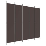 Cumpara ieftin Paravan de camera cu 5 panouri maro 250x220 cm material textil