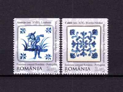 ✅RO 2010 LP 1869 &amp;quot;Em. Rom.-Portugalia-ceramica&amp;quot; ,serie o margine nedantelata,MNH foto