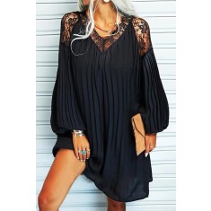 X689-1 Rochie scurta cu dantela din material vaporos