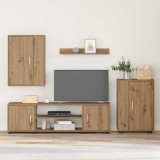 vidaXL Set comodă TV Pe perete 4 pcs Stejar Artizanal Lemn compozit 3397903