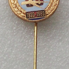 Insigna aviatie 1920 - 1980 60 ani Aviatia Civila Romana - 18 x 45 mm **