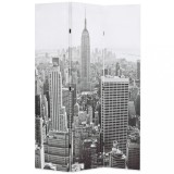 VidaXL Paravan cameră pliabil, 120x170 cm, New York pe zi, alb/negru