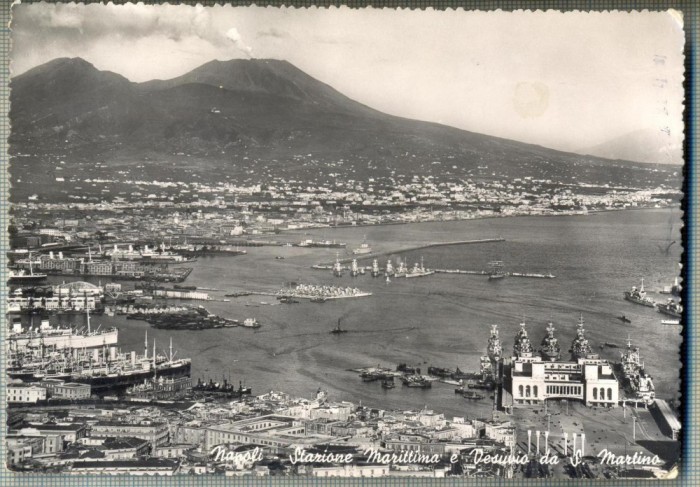 AD 694 C. P. VECHE-NAPOLI-STAZIONE MARITTIMA E VESUVIO-1948 -ERNEST BRAUN -CLUJ
